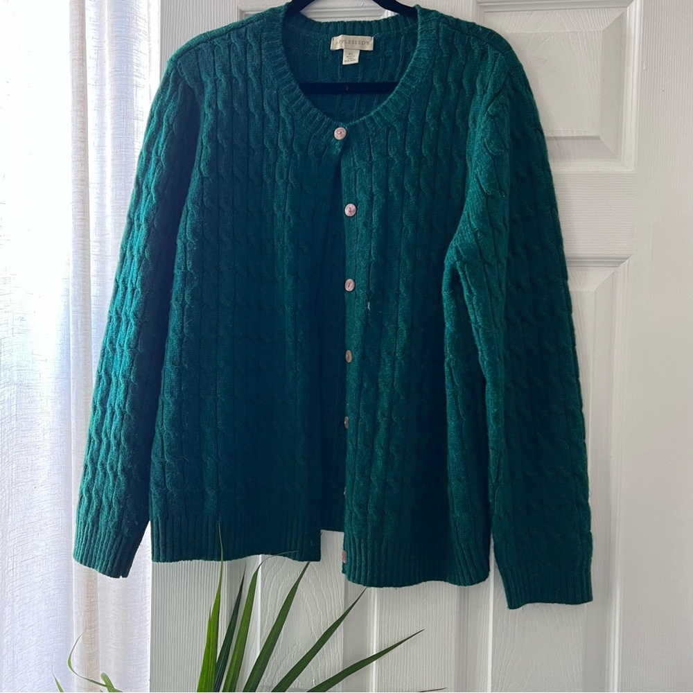 Green Wool Cardigan